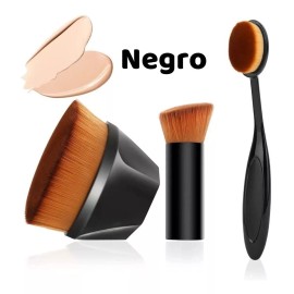 Universo en Linea Set 3 Brocha Maquillaje Base Corrector Polvo Kabuki Plana F