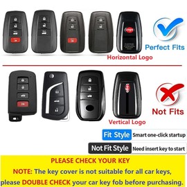 M.JVisun Genuine Carbon Fiber Key Fob Cover for Toyota 86 GT86 Avalon C-HR Camry Corolla Highlander Land Cruiser Prado Prius RAV4 2016-2023 Smart Car Remote Key Fob Case for Men Women - Red