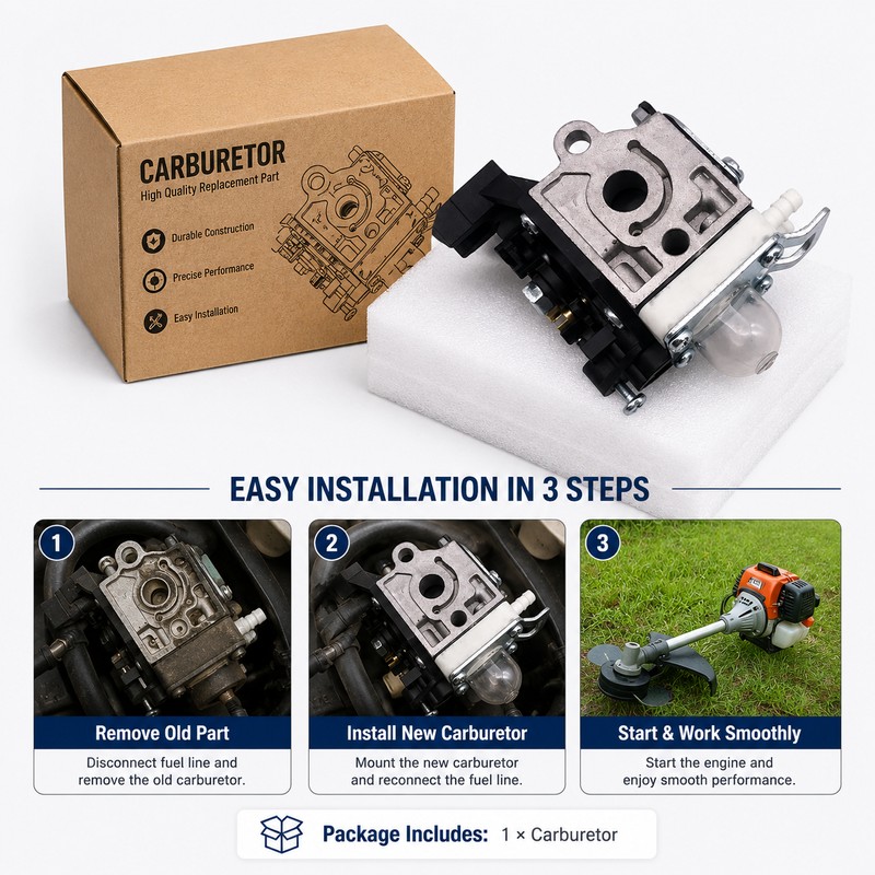 Replacement Carburetor for Echo SRM-225 Series – Metal Carb Repair