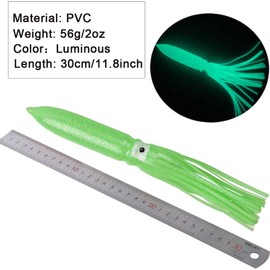 AGOOL Fishing Octopus Squid Skirt Lures - 2PCS/5PCS Luminous Plastic Baits Glow Soft Fishing Bait Trolling Soft Lures