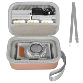 GWCASE Camera Case for Canon PowerShot SX740 HS/ SX720 HS/ G7X Mark II/ G7X Mark III, Small Camera Bag with Shoulder Strap and Carry Handle, Ideal for Travel and Outdoor Use, Rose Gold (Only Case)