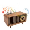 Mini Wooden FM Stereo Sound Radio Vintage Imitation Wood Grain