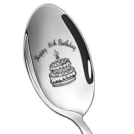 16th Birthday Gifts for Girls Boys Daughter Son Happy 16th Birthday Spoon Gifts for Girls Boys 16 Year Old Birthday Gifts for Grandson Granddaughter 16th Birthday Gift for Nephew Niece Sister