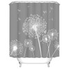 RnnJoile Dandelion Shower Curtain Grey and White Shower Curtain for