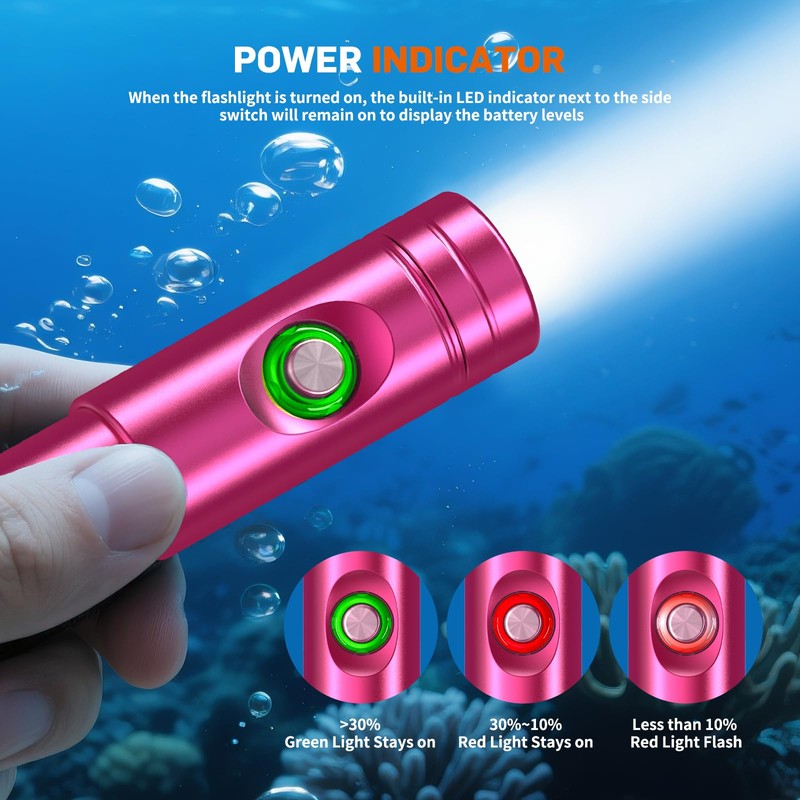 Odepro WD12 Scuba Diving Light 1400 Lumen Underwater Flashlight 3