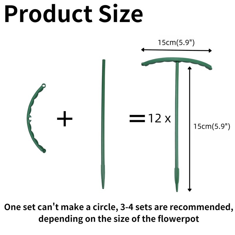12Pcs Plant Support Plant Stake Half Round Plant Support Ring