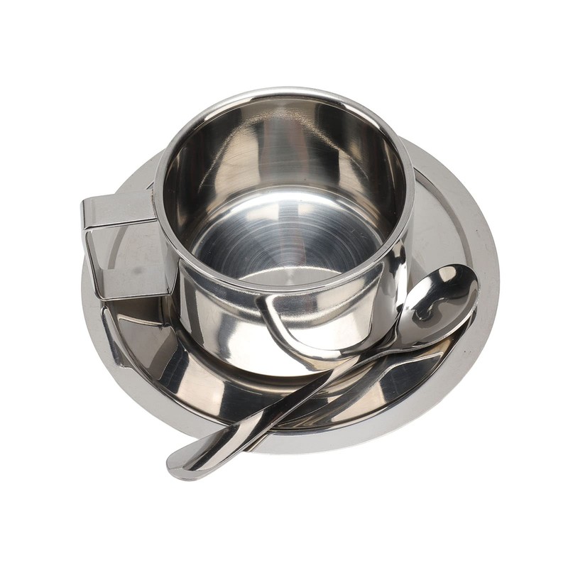 MUNEFE Stainless Steel Coffee Cup Set, Double Walled Espressos Cups,