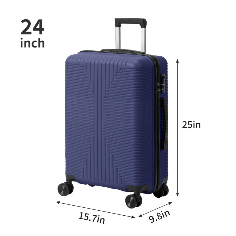 Non-TSA Customs Lock 3-in-1 Navy Blue PP Trolley Case 20in