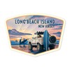 Die Cut Sticker Long Beach Island, New Jersey, Beach Lithograph,