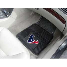 FANMATS 8993 Houston Texans 2-Piece Heavy Duty Vinyl Car Mat Set, Front Row Floor Mats, All Weather Protection, Universal Fit, Deep Resevoir Design