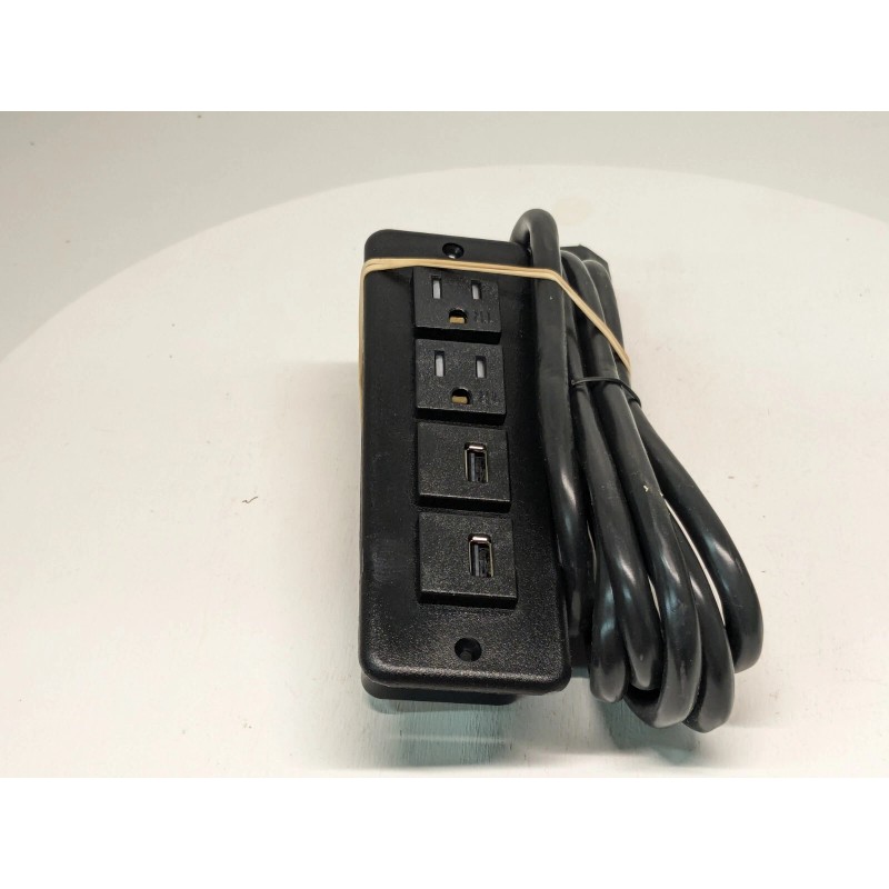 Furnlite, INC Furniture Power - 2 Outlets/2 USB Plugs- Black