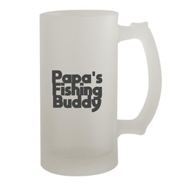 Knick Knack Gifts Papa's Fishing Buddy - 16oz Frosted Beer Stein, Frosted