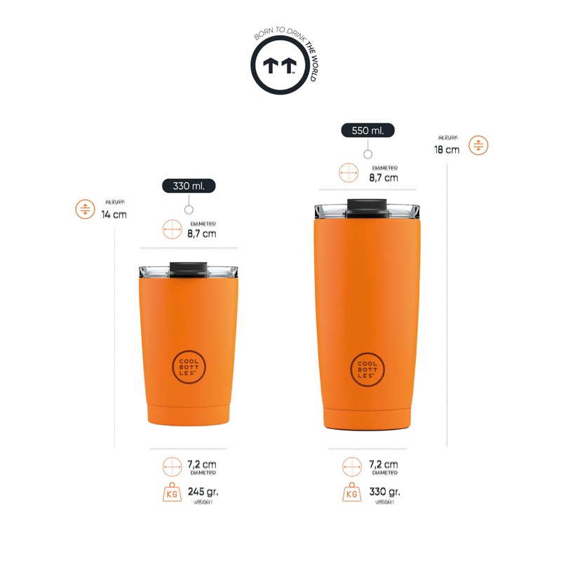Cool Bottles - Tumbler - Bicchiere Termico in Acciaio Inossidabile