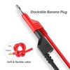 Cleqee Pack of 5 Crocodile Clips to Banana Plug Cable,