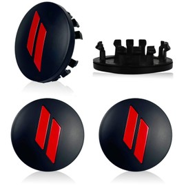 INUBOXES 63mm=2.5 inches-Slash Wheel Center Cap Covers Hub Cap Emblem Badge Compatible with Jeep & Chrysler & Dodge Charger Challenger Durango Dart (Black-Red)