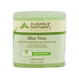 Clearly Natural Aloe Vera Soap Bar, Green, 4 Ounce (Pack of 12)
