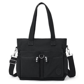 Collsants Tote Bag for Women Nylon Purse and Handbags Tote Purse Crossbody Bag Messenger Bag (black)