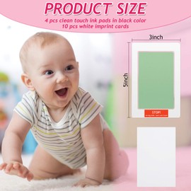 Clean Touch Ink Pad Newborn Baby Handprint and Footprint Pet Paw Print Kit Inkless Infant Hand and Foot Stamp (Green)