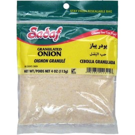 Sadaf Granulated Onion - Dried Onion Granulated for Cooking and Food Flavoring - Onion Granules -Kosher - 4 Oz Resealable Bag