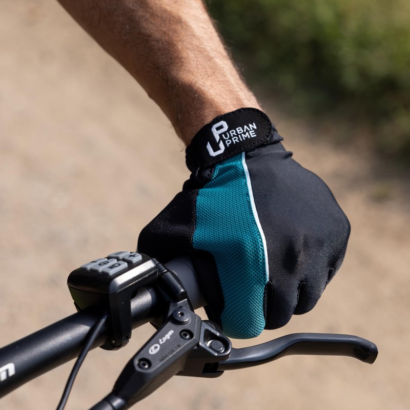 Urban Prime Long Gel-Padded Gloves Teal Green Summer Version Cycling