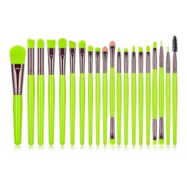 QDS Beauty Set 20 Brochas Maquillaje Planas De Precisión Neón