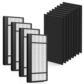 4 HEPA + 8 Carbon Filter, Compatible with Honeywell H Filter, Filters H Compatible with Honeywell HRF-H1 HRF-H2 Fits Model HPA050, HPA150, HPA060, HPA160, HHT055, HHT155 Series