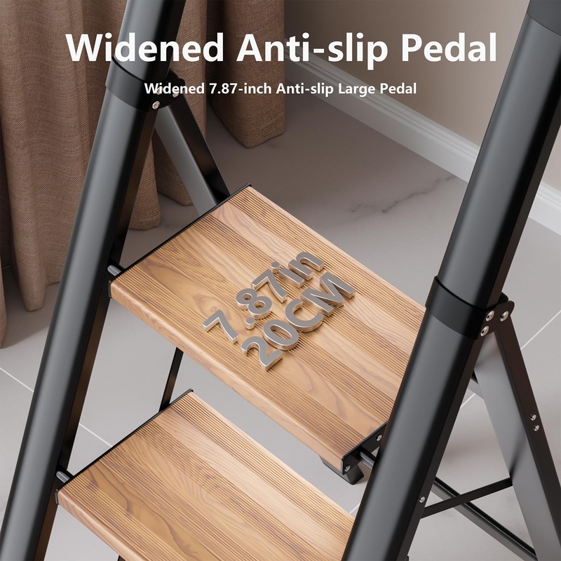 Step Ladder 3 Step Folding, Sturdy 330 Lbs SmallStepStool for