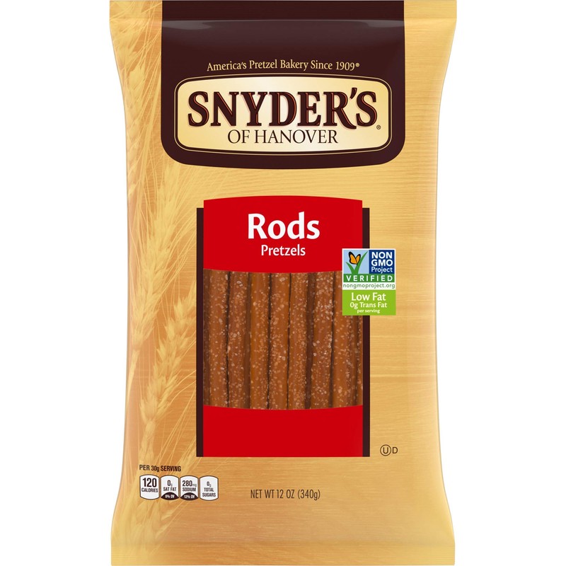 Snyder's of Hanover, Pretzel Rods, 12 Oz Bag Pack of