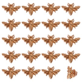 CHGCRAFT Pack of 20 Vintage Bee Brooch Pin Honey Bee Brooch Pin Alloy Pins Set Pin Coat Shirt Suit Collar Accessories for Backpack Clothing Badge, Light Gold, 26 x 17.5 mm, Metal