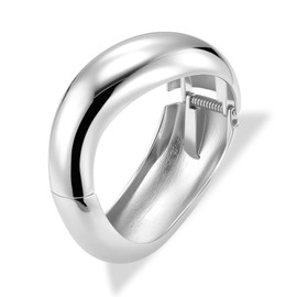 ALEXCRAFT 925 Sterling Silver Bracelet, 14K Gold-Plated Bangle Bracelets Chunky Chunky Thick Wide Large Smooth Bracelet Irregular Maximum Width 27 mm Bracelet Bangle for Women Men