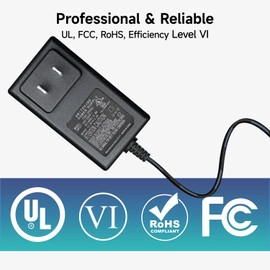 UL Listed 12V 2A Power Supply Adapter Wall Plug with 6ft Long Cord for Yamaha PSR, YPG, YPT, DGX, DD, EZ and P Digital Piano and Portable Keyboard Series, Replacement AC Adapter for Yamaha Keyboards