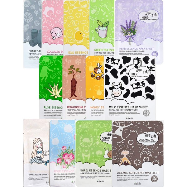 Esfolio Pure Skin Essence Facial Mask Sheet Made In Korea Choose from Different Variety [Customize Your Choice] - 10 Pack
