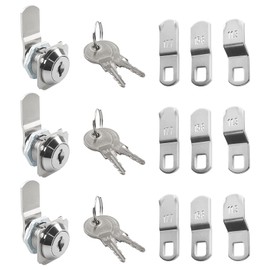 L425 L427 Disc Cam Lock with Keys, for RV Door, Cabinet Cam Locks, Drawers, Tool Box Lock, Mailbox Lock, Camper Storage Doors,1/2" Cylinder Length, Fits on 7/8” Max Door Thickness (3 Pack)