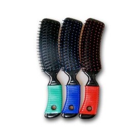 Home Art Medium Rubber Hair Brush & Comb Detangling Blue 2ea