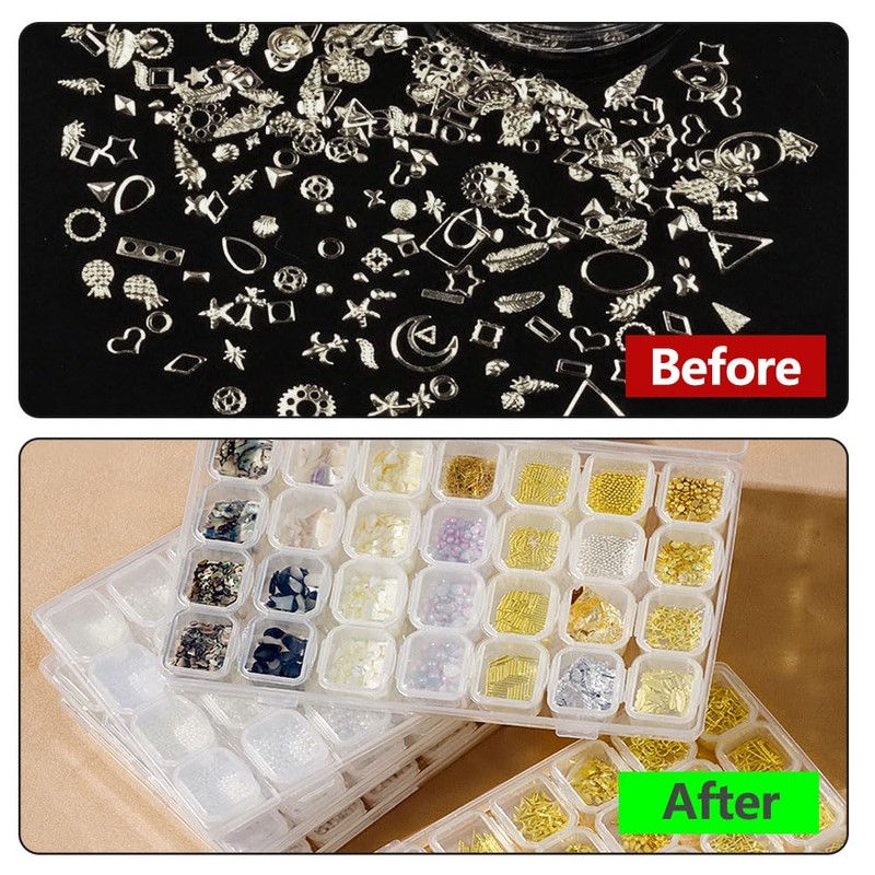 Set of 2 Diamond Embroidery Sorting Box with 28 Compartments