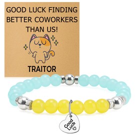 Funny Coworker Leaving Gifts Beaded Bracelets for Women Colleague Work Friend Bestie Farewell Gifts for Coworkers Stretch Beads Bracelets Going Away Retirement Humorous Goodbye Stretch Jewelry