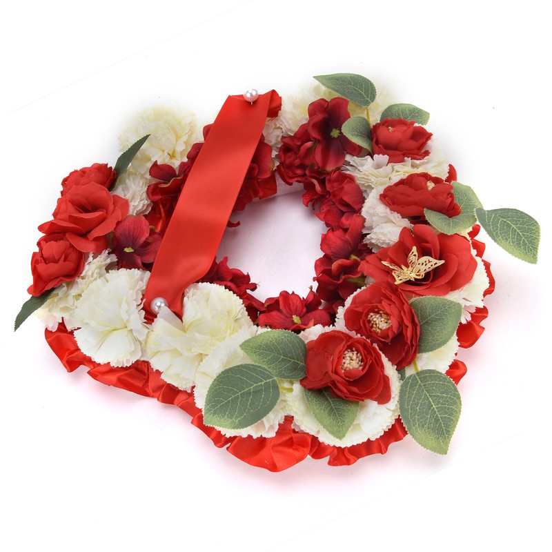 Artificial Heart Shaped Wreaths Wedding Wreaths Fake Flowers Decoration for
