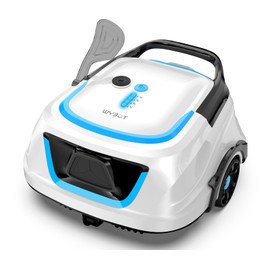 (2025 Upgraded) WYBOT A1 Cordless Pool Vacuum Up to 120 Mins Runtime, Robotic Pool Cleaner with Dual Filters, Ideal for Flat Above Ground up to 1076 Sq.ft Sq. Ft. (White Blue)