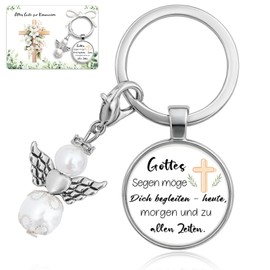 Happirra Communion Gifts for Girls Boys, Guardian Angel Communion Keyring with Card, Small Gifts for Communion Decoration, First Communion Gifts, a