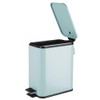 mDesign Slim Metal Rectangle 1.3 Gallon Trash Can with Step