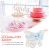 Abaodam Cute Baby Shower Candy Basket 2pcs Handmade Rattan Woven