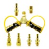 MCAMPAS 1/4" Propane Y Splitter Adapter Kit - 2-Way RV