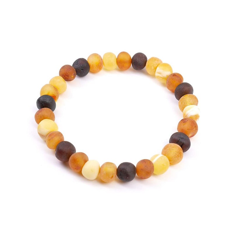 Baltic Amber Bracelet for Adults Made on Elastic Band- Natural