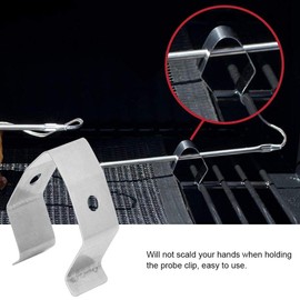 LALOCAPEYO Grill Probe Clip Holder | Barbecue Universal Probe Holder - Three Hole Probe Clip Brackets for Ambient Thermometer Temperature Readings Grill Ovens Universal A Style Meat (6 pcs)