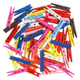 KIMOBER 2.83Inch Wooden Clothespins,Large Mixed Colored Craft Wood Pins Pegs Clips for Hanging Photos,Paper Crafts,50PCS