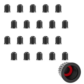 20 PCS Dust Caps for Car Tyres with O Seal Ring, Tyre Valve Caps Black, Universal Stem Dust Covers for SUV, Cars, Bike, Motorcycles, Trucks