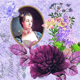 E+N Napkins Madame Pompadour Vintage Retro 33 x 33 cm 3-Ply Pack of 20