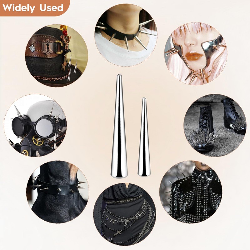 30pcs Spikes Nieten, 38*7 mm/54*9 mm Punk Rock Bullet Rivets,