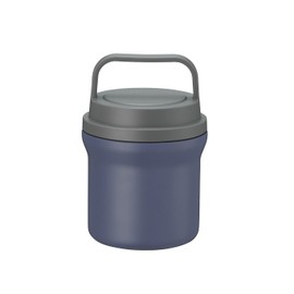 Tenma Insulated Vacuum Thermal Food Storage Lunch Jar, Easy to Carry Food Jar, Grayish Blue, Diameter 10cm x Mouth Diameter 8.1cm x Height 15cm