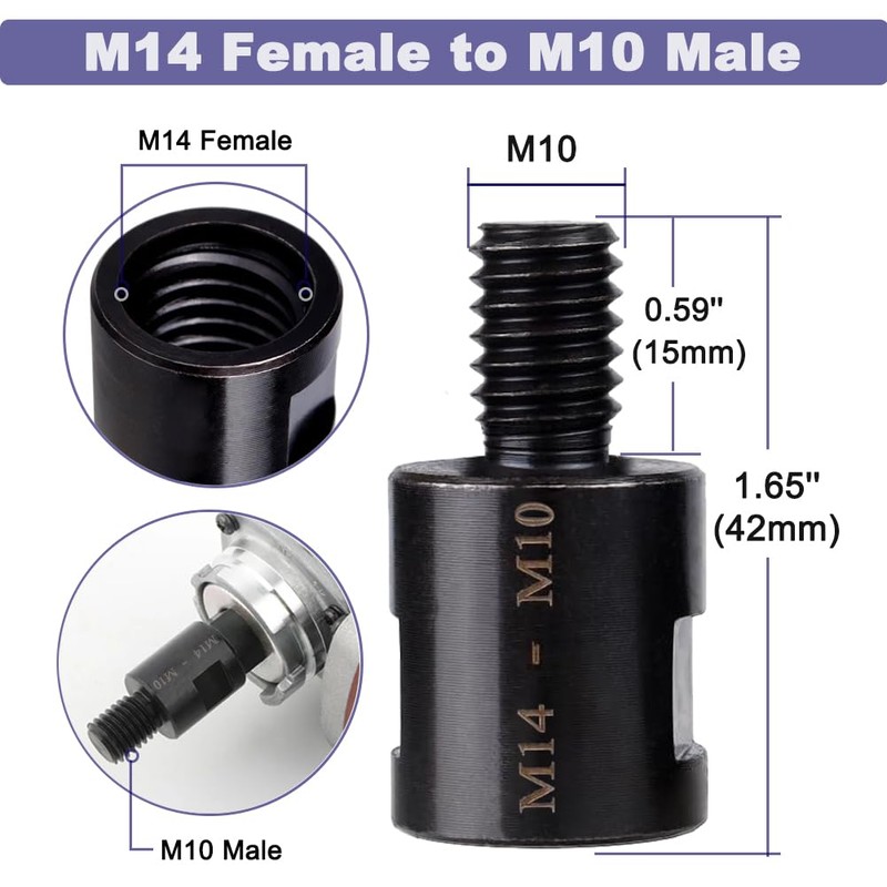 Saipor 2PCS Angle Grinder Attachments Adapter M14 Female to 5/8"-11